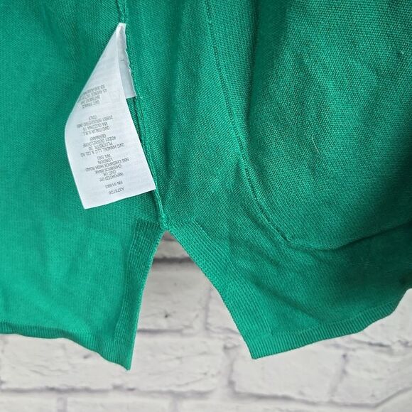 Isaac Mizrahi Live! Green Cardigan Sweater QVC Spring Short Sleeve Pockets Work - Picture 5 of 10